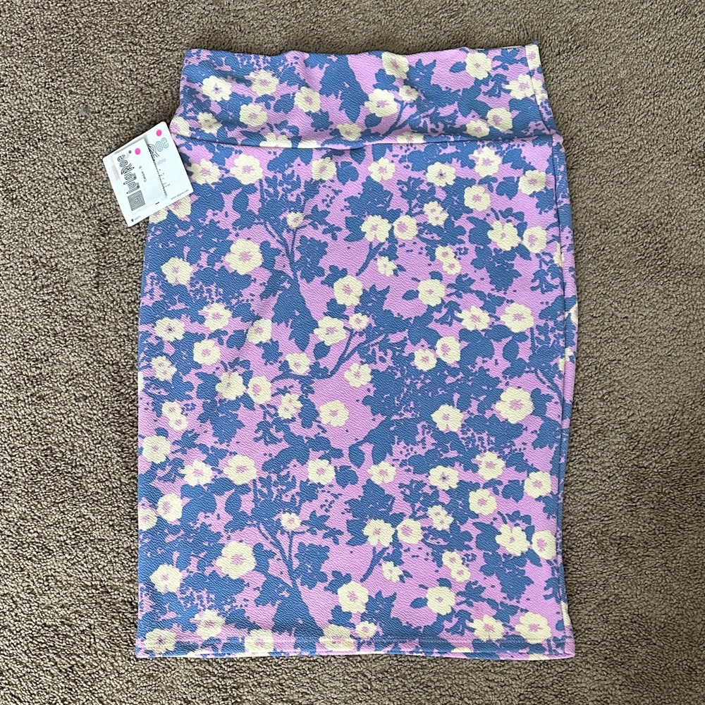 Floral Pink and Blue Women's Skirt